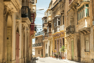 street  in historical center of Valletta 