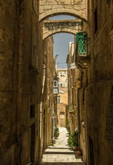 Fototapeta premium street in historical center of Valletta 