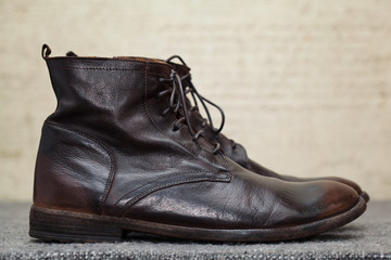 fashion leather shoes stylized retro style