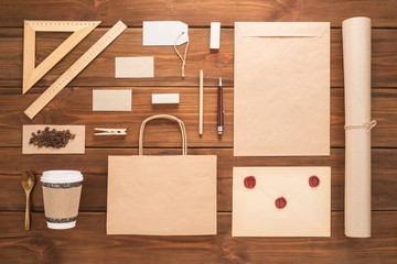 Coffee identity branding. Stationary mockup. 
