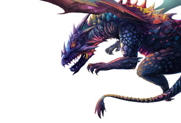  Illustration: The Dragon - Put it in a White Background in case you need it. - Character Design. Fantastic Style