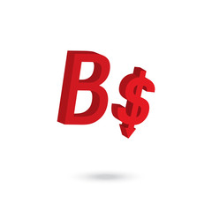Asian currency symbol weakened concept design; Brunei Dollar