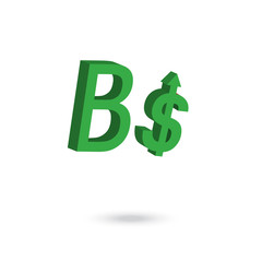 Asian currency symbol strengthened concept design; Brunei Dollar