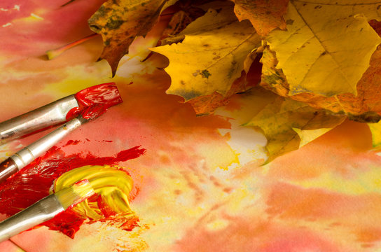 painting fall leaves