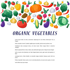 Vector Vegetables Background in Flat Style