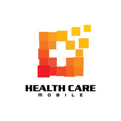 Healthcare Mobile cross logo icon.
