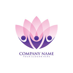 Logo Lotus flower abstract vector design. Health, SPA, Medicine