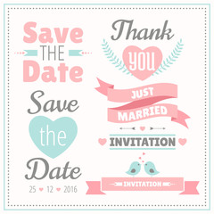 Wedding set. Vector illustration.