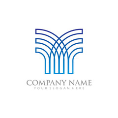 initial Y M Line Real Estate Logo Icon