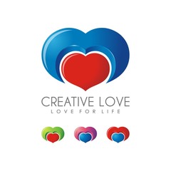 Creative Love Logo Desain Vector - Illustration