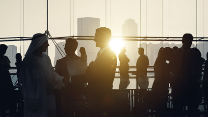 Business People Meeting Discussion Handshake Greeting Concept