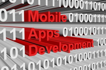 mobile apps development is presented in the form of binary code