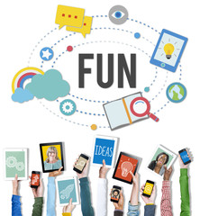 Fun Cheerful Happiness Recreation Activity Concept