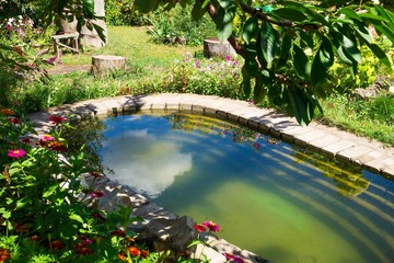 Summer pool on  country site