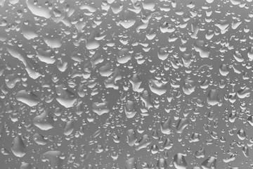 Abstract Water drop on glass mirror background.