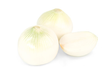White onion isolated on white background