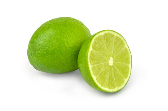 Juicy lime on white background