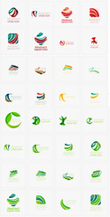 Vector abstract company logos mega collection, loops, concepts swirls waves