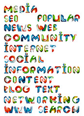 Social media in the internet - words, tags