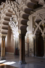Arab arches at Aljaferia Palace, Zaragoza (Spain)