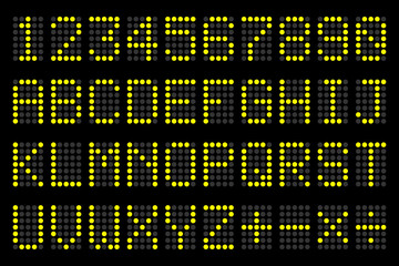 digital  letters and numbers display board for airport schedules
