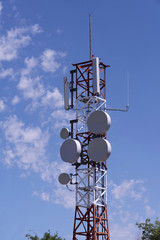 Broadcasting antenna and blue sky