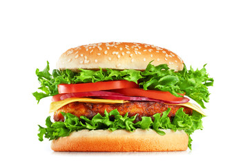 Hamburger isolated on white background.