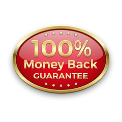 Red money back guarantee button