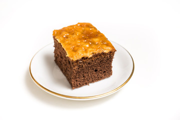 cashew nut with caramel coffee cake
