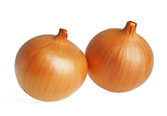Onions on a white background