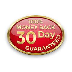 Red money back guarantee button