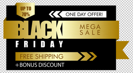 Obraz premium Red brushed gold black Friday sale banner