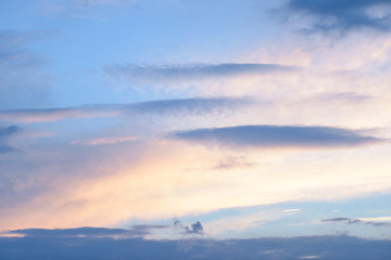 Blue sky with white clouds in the evening