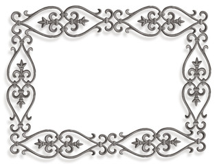 metal frame on the white background