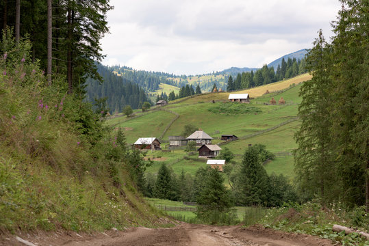 Borsec village in mountains