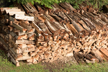 Wood stock at a mountain village