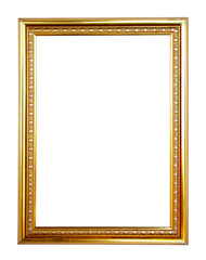 Fototapeta premium The antique gold frame on the white background