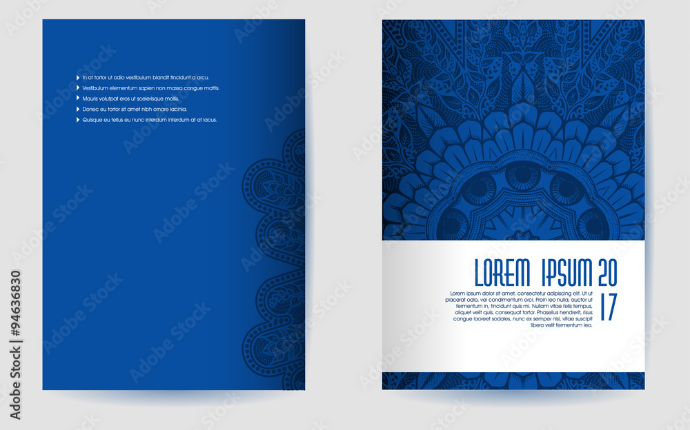 Poster brochure design template with circular pattern, eps10 vector
