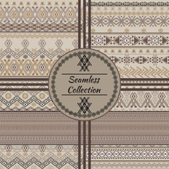 Set of ethnic tribal geometric patterns