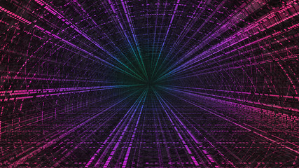 futuristic tunnel red color