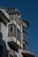 modern office building in Hilden before blue sky