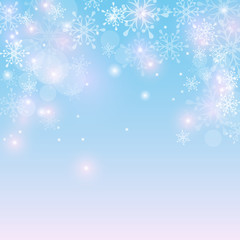 Vector background with snowflakes and copyspace.