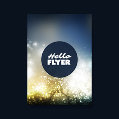 Flyer, Card or Cover Design with Sparkling Patter Background - Corporate Identity, Christmas, New Year or Ad Design Template