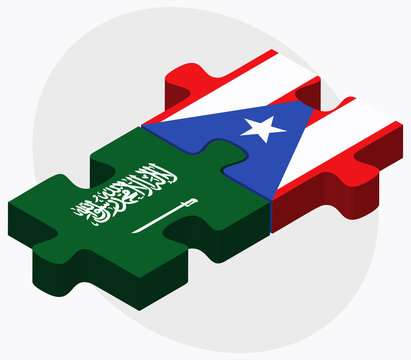 Saudi Arabia and Puerto Rico Flags