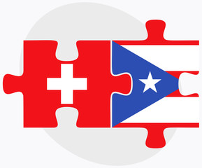 Switzerland and Puerto Rico Flags