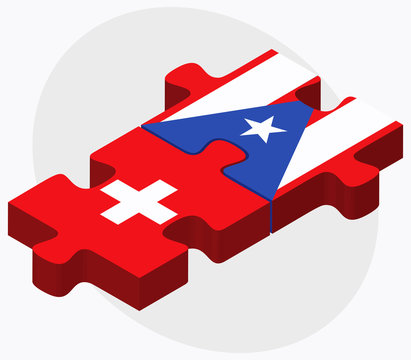 Switzerland and Puerto Rico Flags