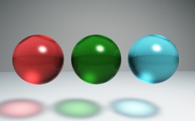 geometric Crystal ball red green blue