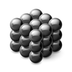 Cube from magnetic balls