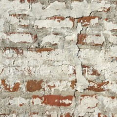 White Red Retro Brick Wall Whitewash Frame Background Texture