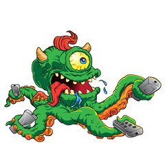 Vector illustration of monster cartoon